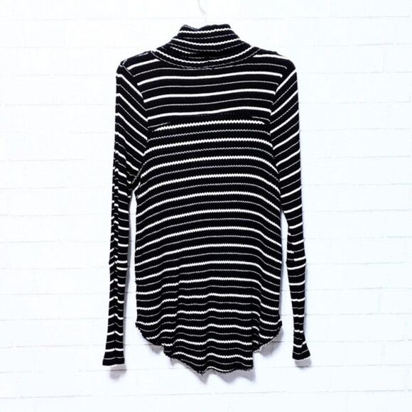 FREE PEOPLE Kristina Striped Cowl Neck Top M - Picture 6 of 9
